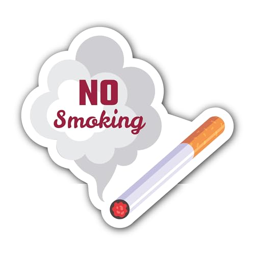 2 (Pieces) 3" and 5" No Smoking Sticker, Waterproof Vinyl Decals for Many Purpose Like Cars, Trucks,