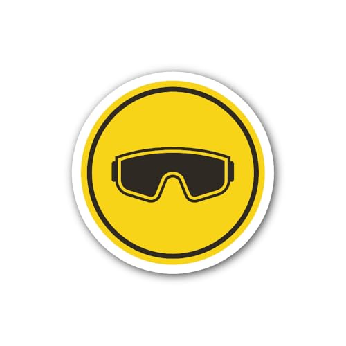 2 (Pieces) 3" and 5" Wear Safety Goggles Required Decal Sticker, Waterproof Vinyl Decals for Many Pu