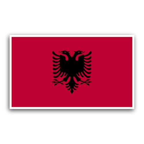 2 (Pieces) 3" and 5" Albania Flag Sticker, Waterproof Vinyl Decals for Many Purpose Like Cars, Truck