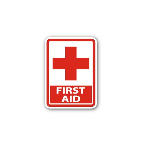 2 (Pieces) 3" and 5" Sign for First aid Sticker, Waterproof Vinyl Decals for Many Purpose Like Cars,