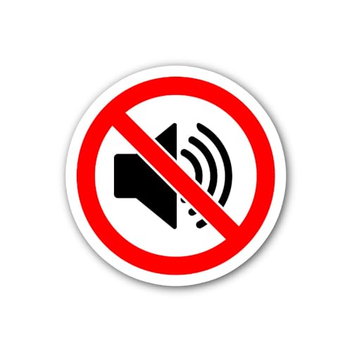 2 (Pieces) 3" and 5" No Sound icon Sticker, Waterproof Vinyl Decals for Many Purpose Like Cars, Truc