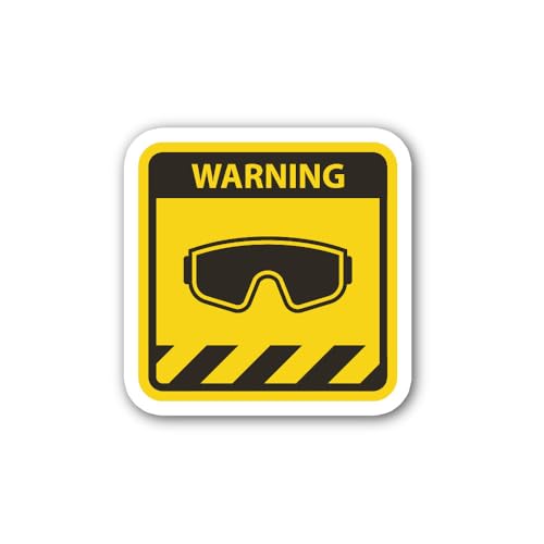 2 (Pieces) 3" and 5" Wear Goggles Safety Decal Sticker, Waterproof Vinyl Decals for Many Purpose Lik