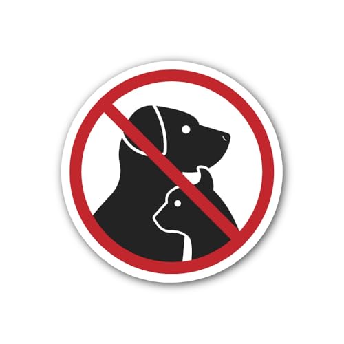 2 (Pieces) 3" and 5" No Pets Allowed Sign Sticker, Waterproof Vinyl Decals for Many Purpose Like Car