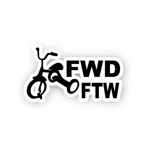 2 (Pieces) 3" and 5" FWD FTW Lowrider Bike Icon Sticker, Waterproof Vinyl Decals for Many Purpose Li