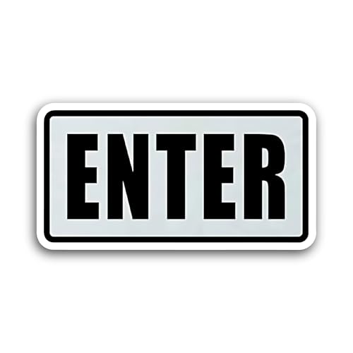 2 (Pieces) 3" and 5" Enter Sticker, Waterproof Vinyl Decals for Many Purpose Like Cars, Trucks, Lapt