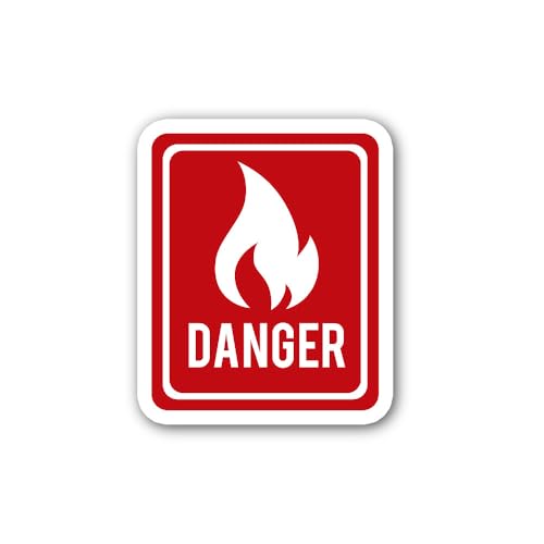 2 (Pieces) 3" and 5" High Fire Risk Warning Signage Sticker, Waterproof Vinyl Decals for Many Purpos