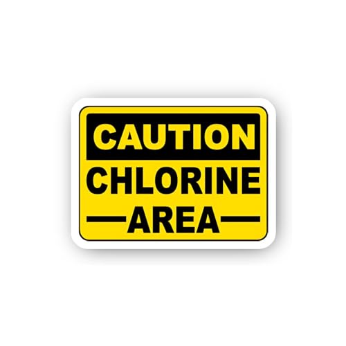 2 (Pieces) 3" and 5" Caution Chlorine Zone Sticker, Waterproof Vinyl Decals for Many Purpose Like Ca