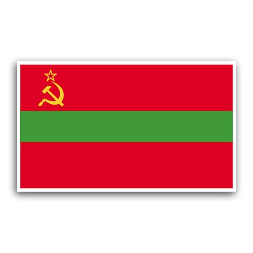 2 (Pieces) 3" and 5" Transnistria Flag Sticker, Waterproof Vinyl Decals for Many Purpose Like Cars, 