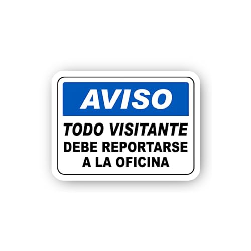2 (Pieces) 3" and 5" Spanish Visitor Registration Notice Sticker, Waterproof Vinyl Decals for Many P