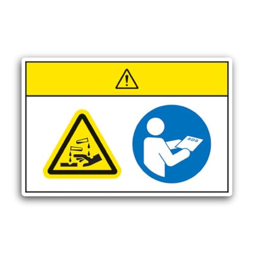 2 (Pieces) 3" and 5" Chemical Hazard Symbol Sticker, Waterproof Vinyl Decals for Many Purpose Like C