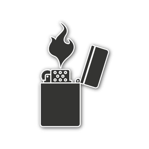 2 (Pieces) 3" and 5" Classic Windproof Lighter Sticker, Waterproof Vinyl Decals for Many Purpose Lik
