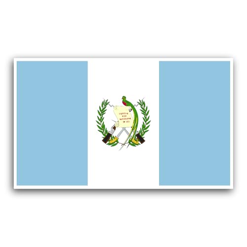 2 (Pieces) 3" and 5" Guatemala Flag Sticker, Waterproof Vinyl Decals for Many Purpose Like Cars, Tru