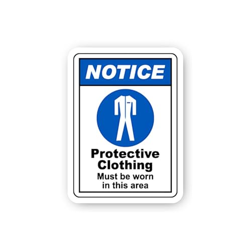2 (Pieces) 3" and 5" Notice Protective Clothing Required Sticker, Waterproof Vinyl Decals for Many P