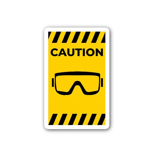 2 (Pieces) 3" and 5" Safety Glasses Sign Sticker, Waterproof Vinyl Decals for Many Purpose Like Cars