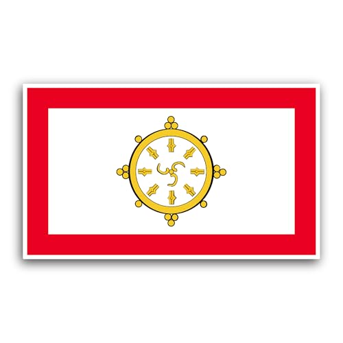2 (Pieces) 3" and 5" Sikkim Flag Sticker, Waterproof Vinyl Decals for Many Purpose Like Cars, Trucks