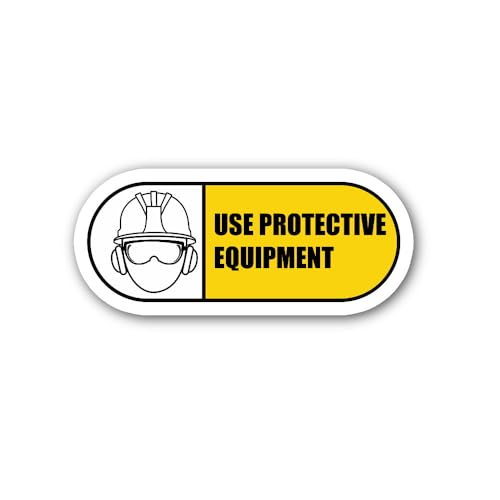 2 (Pieces) 3" and 5" Mandatory PPE Area Signage Sticker, Waterproof Vinyl Decals for Many Purpose Li
