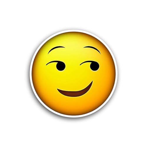 2 (Pieces) 3" and 5" Happy Smiley Face Sticker, Waterproof Vinyl Decals for Many Purpose Like Cars, 
