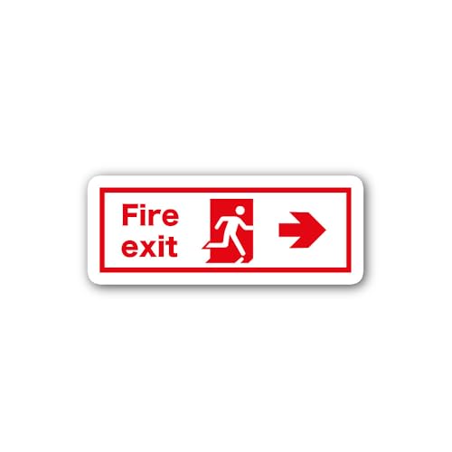 2 (Pieces) 3" and 5" Fire exit red Arrow Right Sign Sticker, Waterproof Vinyl Decals for Many Purpos