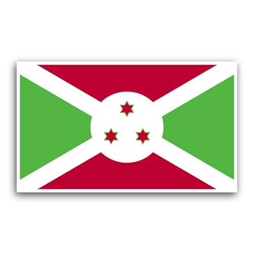 2 (Pieces) 3" and 5" Burundi Flag Sticker, Waterproof Vinyl Decals for Many Purpose Like Cars, Truck