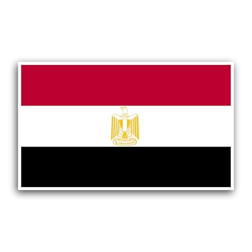 2 (Pieces) 3" and 5" Egypt Flag Sticker, Waterproof Vinyl Decals for Many Purpose Like Cars, Trucks,