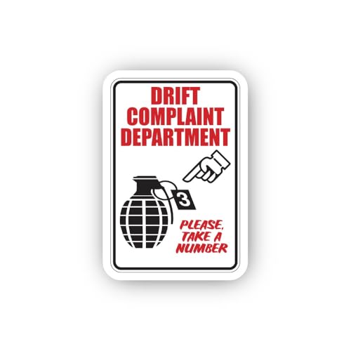 2 (Pieces) 3" and 5" Drift Complaint Sign Sticker, Waterproof Vinyl Decals for Many Purpose Like Car