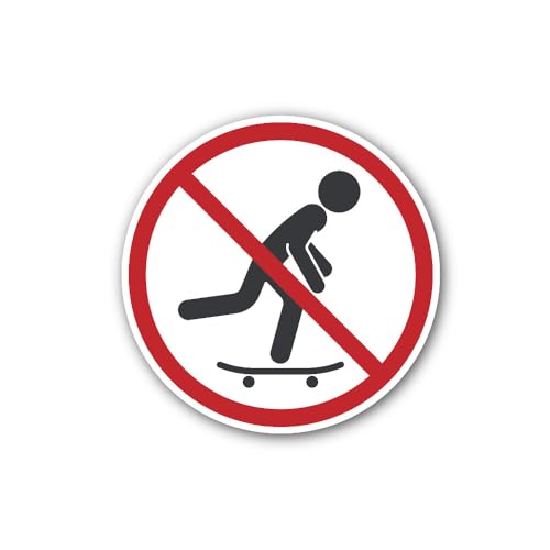 2 (Pieces) 3" and 5" No Skateboarding Sticker, Waterproof Vinyl Decals for Many Purpose Like Cars, T