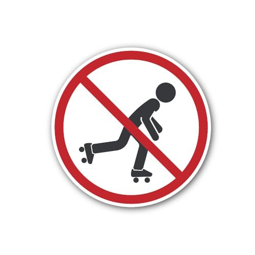2 (Pieces) 3" and 5" No skateboarding sign Sticker, Waterproof Vinyl Decals for Many Purpose Like Ca
