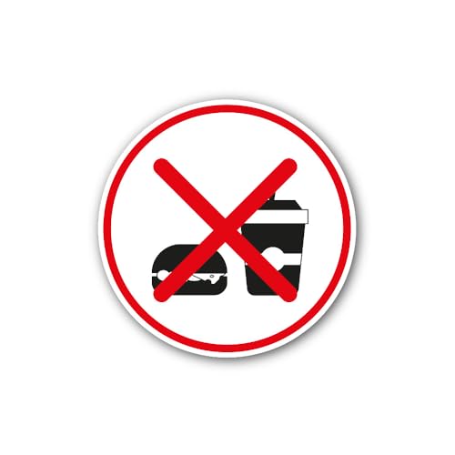 2 (Pieces) 3" and 5" no Food or Drink Sign Sticker, Waterproof Vinyl Decals for Many Purpose Like Ca