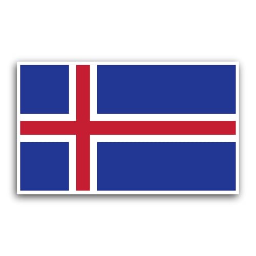 2 (Pieces) 3" and 5" Iceland Flag Sticker, Waterproof Vinyl Decals for Many Purpose Like Cars, Truck