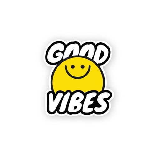 2 (Pieces) 3" and 5" G00D Vibes Sign Sticker, Waterproof Vinyl Decals for Many Purpose Like Cars, Tr