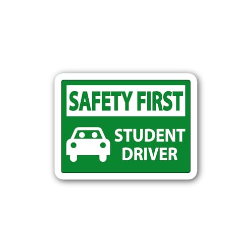 2 (Pieces) 3" and 5" Safety First Student Driver Sticker, Waterproof Vinyl Decals for Many Purpose L