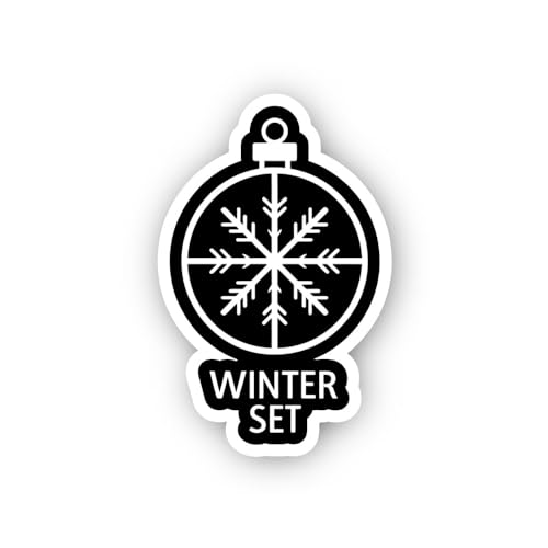 2 (Pieces) 3" and 5" Winter Snowflake Ornament Icon Sticker, Waterproof Vinyl Decals for Many Purpos