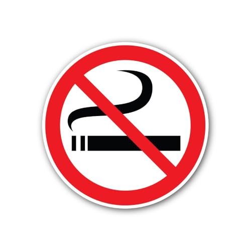 2 (Pieces) 3" and 5" Prohibit Smoking Sticker, Waterproof Vinyl Decals for Many Purpose Like Cars, T