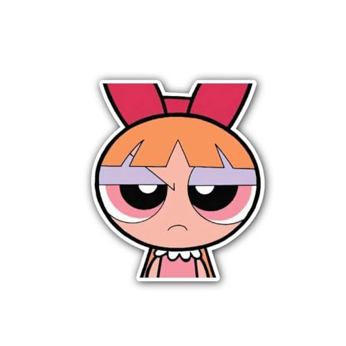 2 (Pieces) 2" and 3" Animated Girl with Big Red Bow Sticker, Waterproof Vinyl Decals for Many Purpos