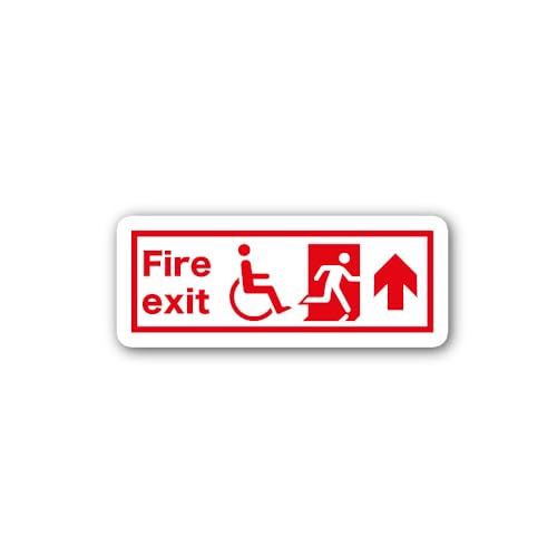 2 (Pieces) 3" and 5" Accessible fire exit Sign Sticker, Waterproof Vinyl Decals for Many Purpose Lik