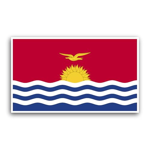 2 (Pieces) 3" and 5" Kiribati Flag Sticker, Waterproof Vinyl Decals for Many Purpose Like Cars, Truc