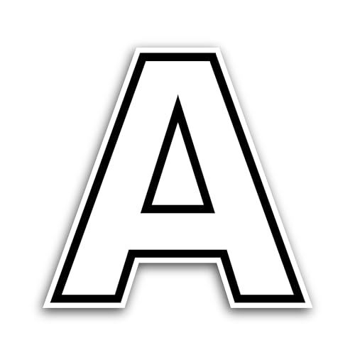 2 (Pieces) 3" and 5" Letter A Sticker, Waterproof Vinyl Decals for Many Purpose Like Cars, Trucks, L