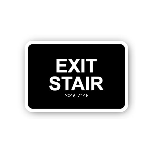 2 (Pieces) 3" and 5" Exit Stair with Braille Sticker, Waterproof Vinyl Decals for Many Purpose Like 