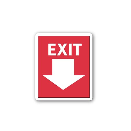2 (Pieces) 3" and 5" Exit Sign Board Sticker, Waterproof Vinyl Decals for Many Purpose Like Cars, Tr