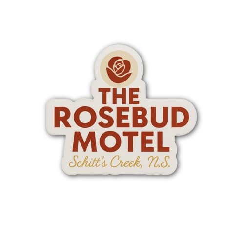 2 (Pieces) 2" and 3" Motel Sign with Rose Icon Sticker, Waterproof Vinyl Decals for Many Purpose Lik