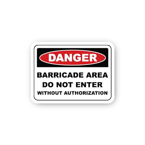 2 (Pieces) 3" and 5" Danger Barricade Area Do Not Enter Sticker, Waterproof Vinyl Decals for Many Pu