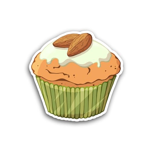 2 (Pieces) 3" and 5" Almond Cupcake Sticker, Waterproof Vinyl Decals for Many Purpose Like Cars, Tru
