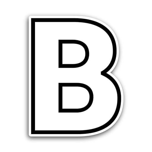 2 (Pieces) 3" and 5" Letter B Sticker, Waterproof Vinyl Decals for Many Purpose Like Cars, Trucks, L
