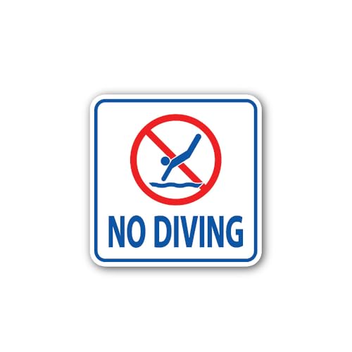 2 (Pieces) 3" and 5" NO Diving Sticker, Waterproof Vinyl Decals for Many Purpose Like Cars, Trucks, 