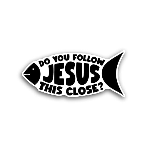 2 (Pieces) 3" and 5" Jesus Fish Symbol Sticker, Waterproof Vinyl Decals for Many Purpose Like Cars, 
