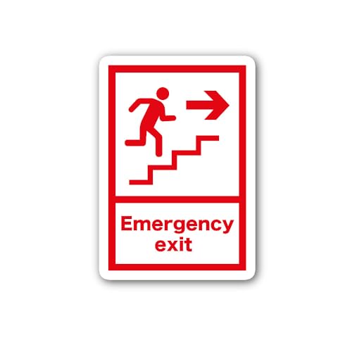 2 (Pieces) 3" and 5" Fire Escape Up Sticker, Waterproof Vinyl Decals for Many Purpose Like Cars, Tru