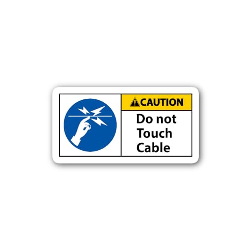 2 (Pieces) 3" and 5" Caution Do not Touch Cable Sticker, Waterproof Vinyl Decals for Many Purpose Li