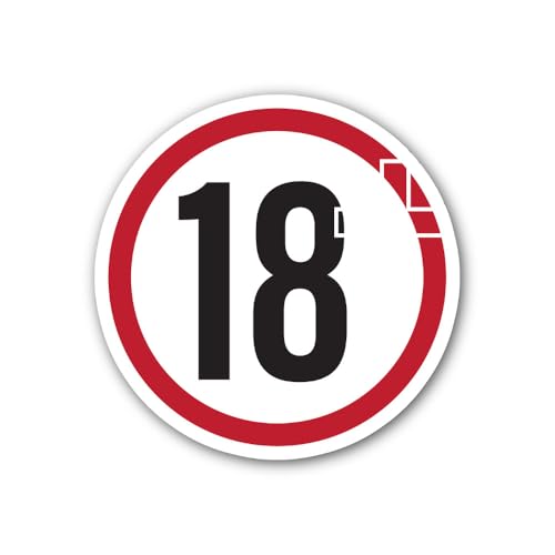 2 (Pieces) 3" and 5" 18th Birthday Sign Sticker, Waterproof Vinyl Decals for Many Purpose Like Cars,
