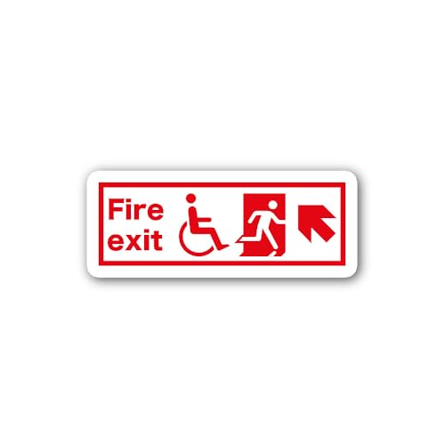 2 (Pieces) 3" and 5" Fire exit Sign Icon Sticker, Waterproof Vinyl Decals for Many Purpose Like Cars