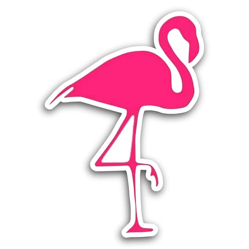 2 (Pieces) 3" and 5" Pink Flamingo Sticker, Waterproof Vinyl Decals for Many Purpose Like Cars, Truc